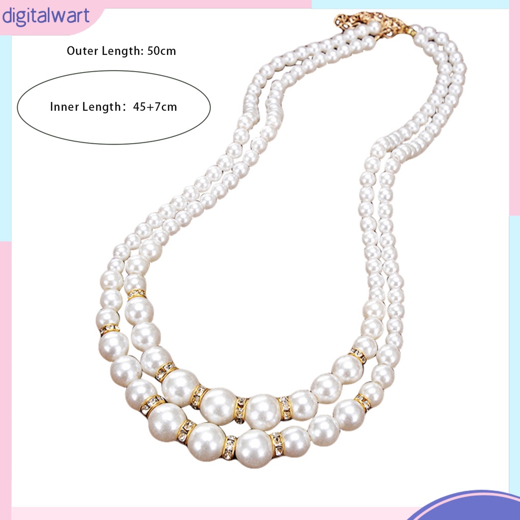 Dây chuyền hai lớp đính ngọc trai nhân tạo thời trang