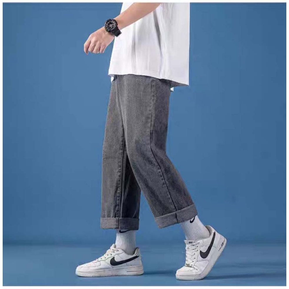 [Hách chiều cao] Quan jean cạp cao, Baggy xuông rộng,quần bò đen xuông rộng nam,nữ, Crying Center thời trang nam