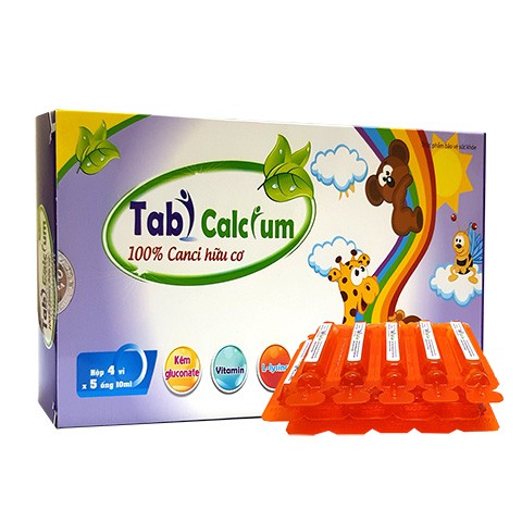 Tabi calcium - Giúp bổ sung canxi hữu cơ tăng cường sức khỏe xương, tăng chiều cao cho trẻ (Hộp 20 ống)