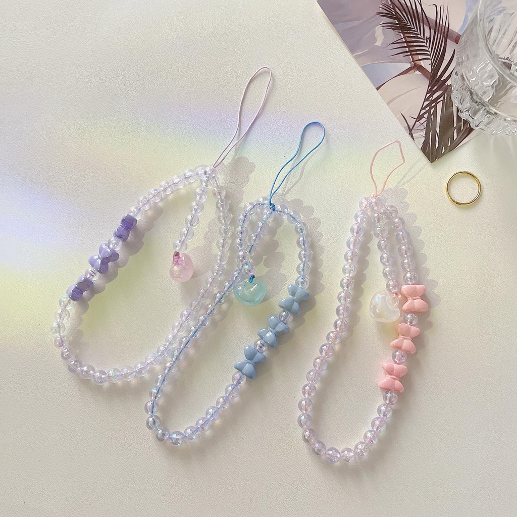Dây Đeo Điện Thoại Dạng Chuỗi Hạt Nhiều Màu Phong Cách Boho