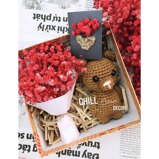Set quà tăng sinh nhật, 8/3, 20/10 20/11 hoa khô siêu cute