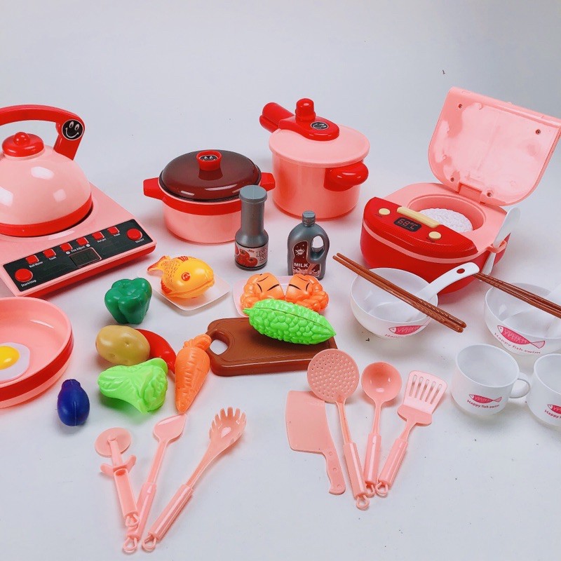 Bộ Đồ Chơi Nấu Ăn 38chi tiết hàng đại-có pin-Kitchen Cooking Set