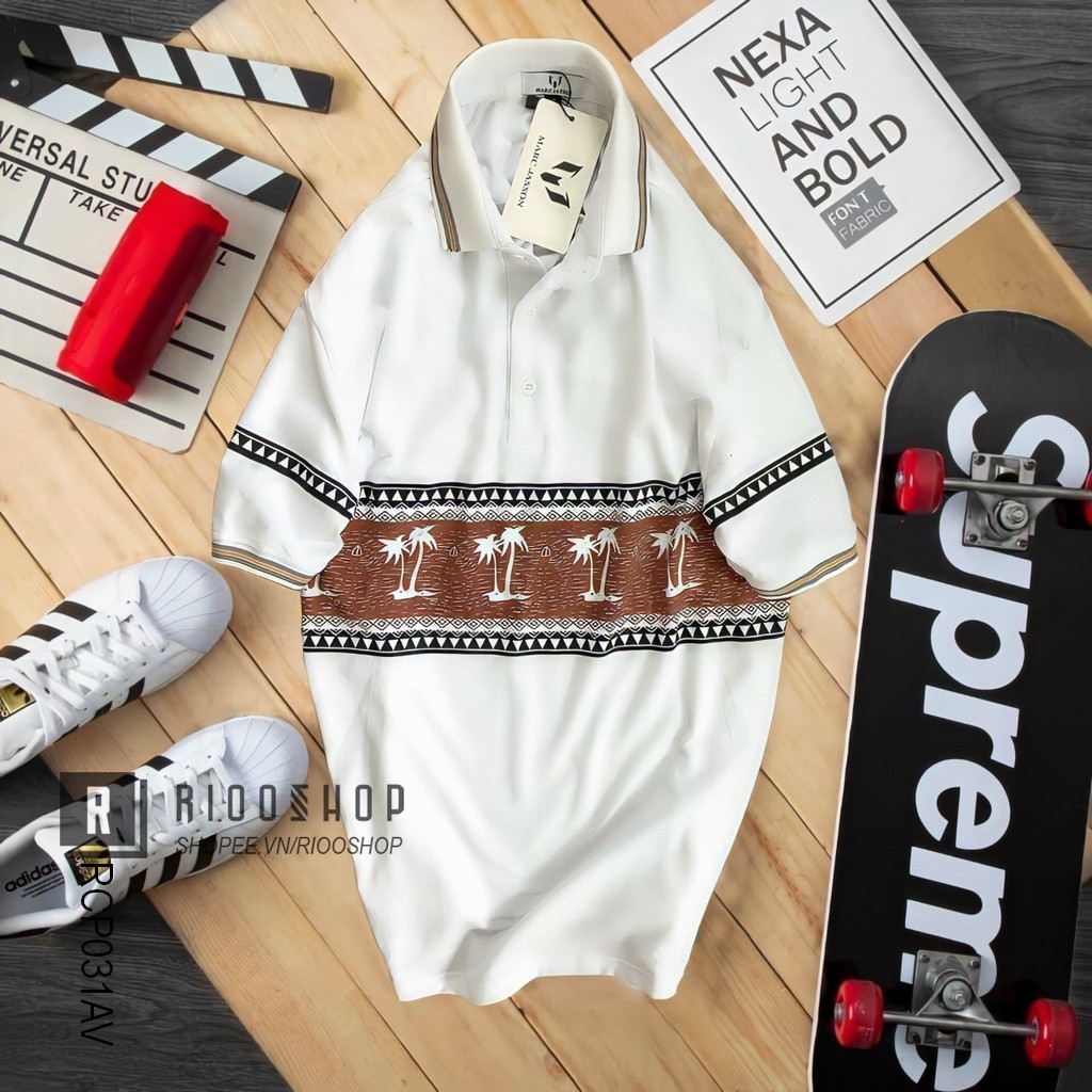 Áo thun nam có cổ trung niên cây dừa cao cấp RCP031AV - áo phông nam ngắn tay Riooshop | BigBuy360 - bigbuy360.vn