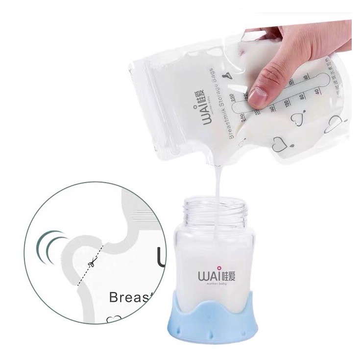 Túi Trữ Sữa WAI - Hộp 30 Túi 200 ml - Hàng Xuất Châu Âu