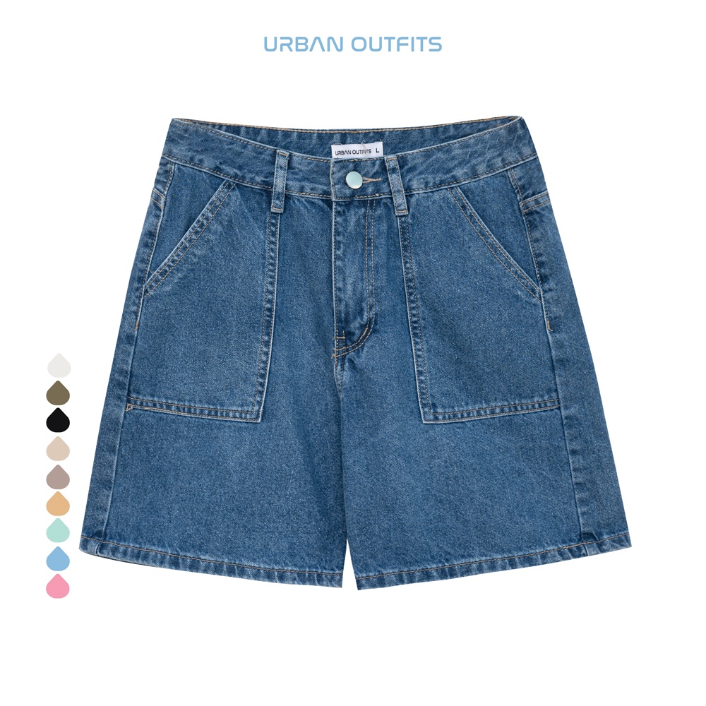 Quần Short Jean Nữ QJR105 Eo 60-70 URBAN OUTFITS Dáng Regular Chất Vải Denim Wash Kỹ Không Loang Màu