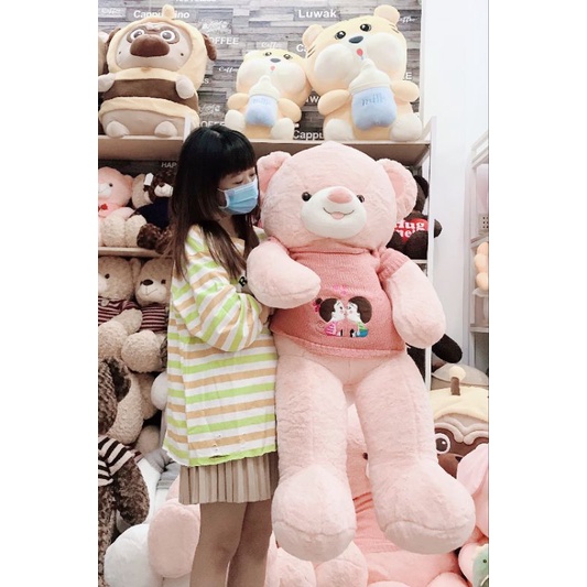 Gấu bông ❤️ Teddy mặt cười áo len ❤️ nam nữ kiss hàng nhập chính hãng cao cấp FREESHIP FREE GÓI QUÀ