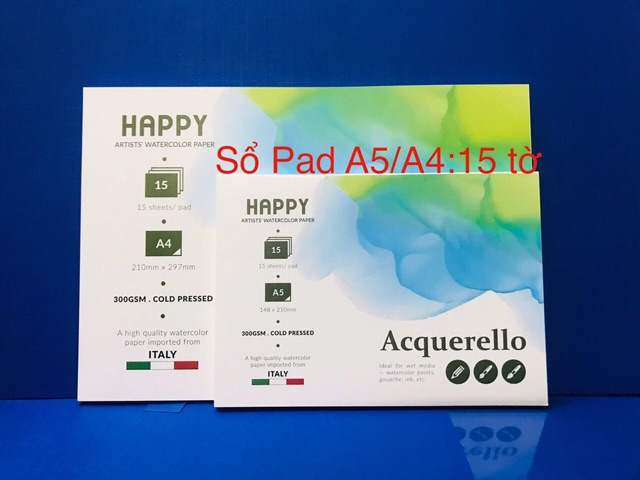 GIẤY/SỔ VẼ MÀU NƯỚC HAPPY ĐL300 gsm