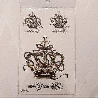 Hình xăm dán vương miện đẹp 15x21cm- tặng 10x20cm khi mua từ 3 tấm, tặng đồng size khi mua từ 4 tấm