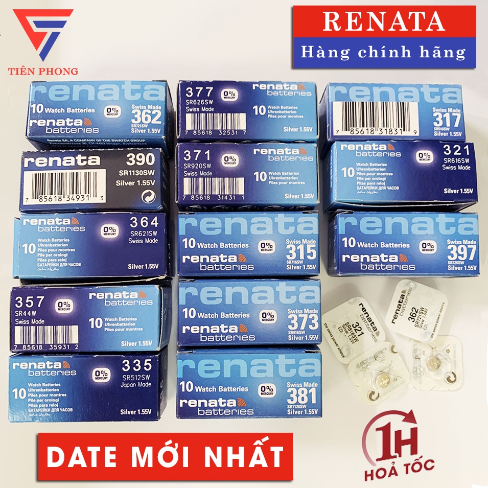 Pin Đồng Hồ Renata SR626SW, SR621SW, SR920SW, SR521SW, SR616SW, SR721SW Chính Hãng, Giá Tốt, Chất Lượng Cao