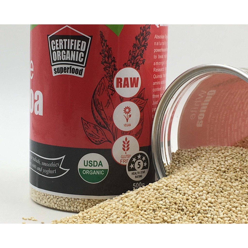 Combo 4 hộp 500G Hạt Diêm mạch trắng Hữu cơ của Úc