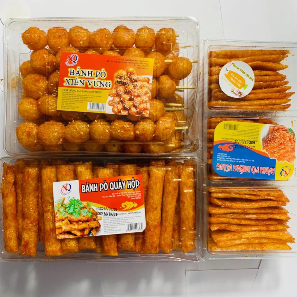 Bánh Bò xiên Vừng, Bánh Bò Quẩy Bò Vừng Miếng Loại Hộp Đặc Biệt Đồ Ăn Vặt