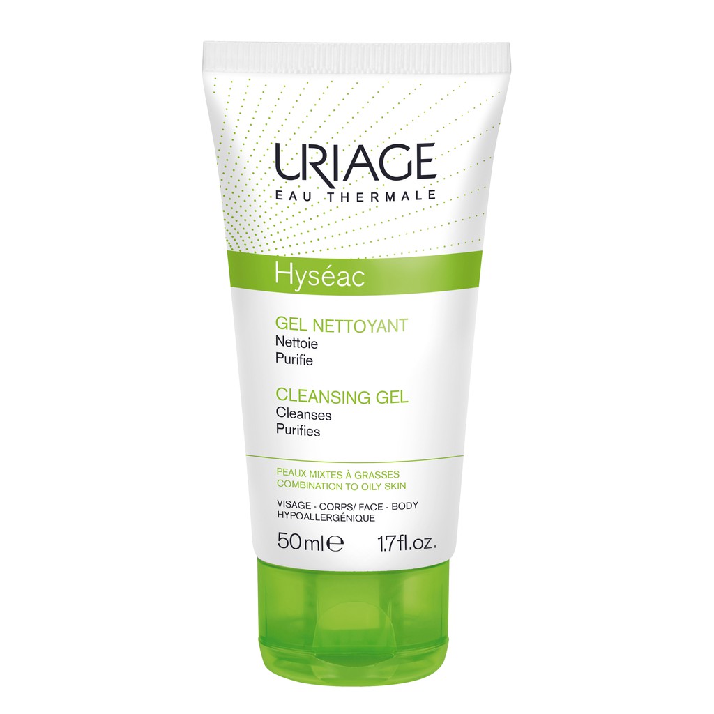 [Mã FMCGMALL -8% đơn 250K] (Minisize) Gel rửa mặt dành cho da dầu, da mụn và da hỗn hợp Uriage HYSÉAC GEL NETTOYANT 50ml