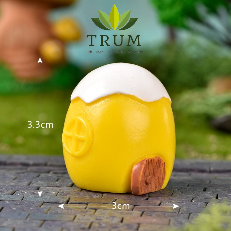 Ngôi Nhà Quả Trứng phụ kiện tranh trí tiểu cảnh terrarium