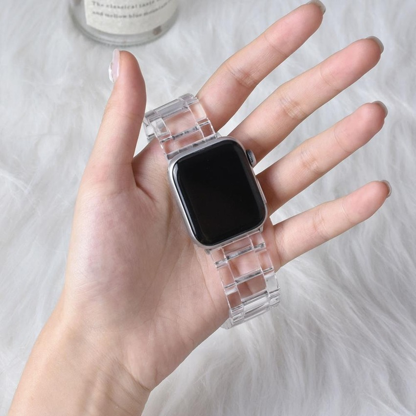 Bộ Dây Đồng Hồ Bằng Nhựa Trong Suốt Cho Apple Watch 42mm 38mm 44mm 40mm Iwatch Se Series Se 6 5 4 3 2 1