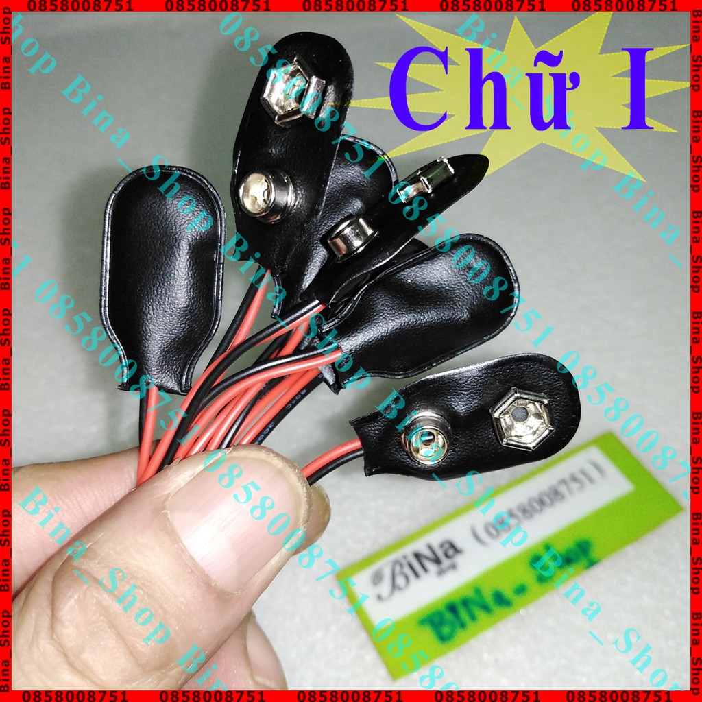 Đế pin 9v có dây dài 15cm Cáp nối pin 9V chữ I chữ T tự chọn