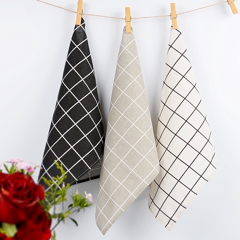 1 Khăn Trải Bàn Ăn Bằng Vải Cotton Họa Tiết Kẻ Sọc Phong Cách Nhật Bản Đơn Giản Thời Trang