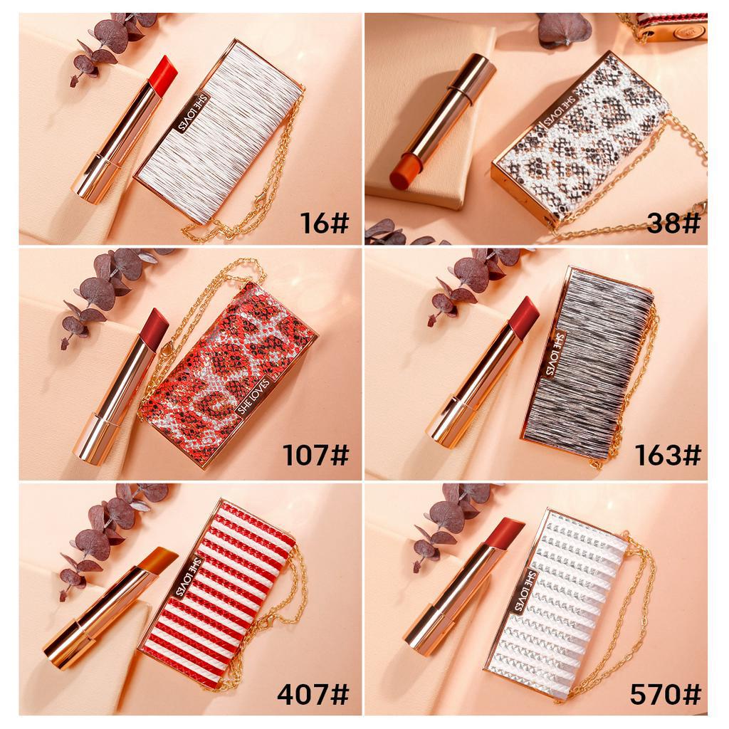 [Hàng mới về] Son Lì Sheloves Thiết Kế Túi Đựng Nhỏ Gọn Có 6 Màu Lựa Chọn