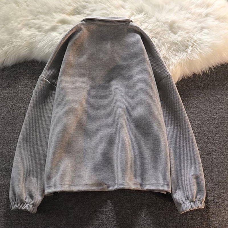 Áo sweater IELGY tay dài cổ polo phong cách Nhật Bản cho nam