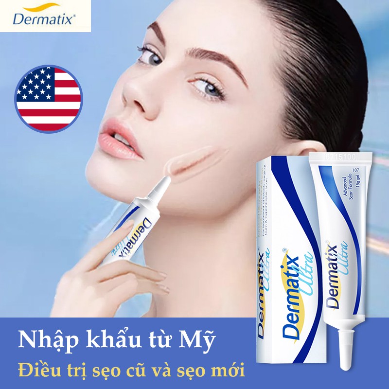 Nhập khẩu từ Mỹ DERMATIX Kem mờ sẹo 15g Các vết thương do phẫu thuật,bỏng,tất cả đều có thể được sử dụng(kem trị sẹo)