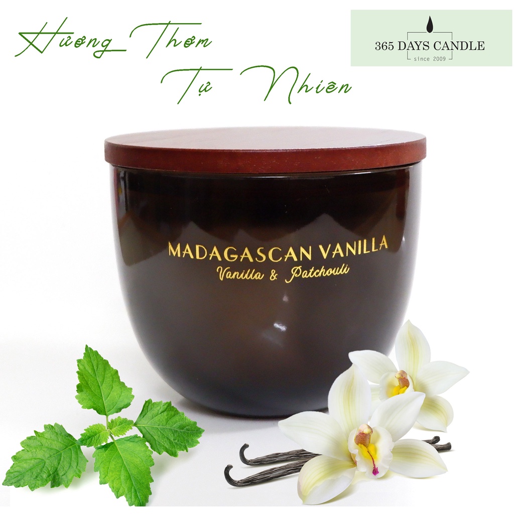 (CÓ QUÀ TẶNG KÈM) NẾN THƠM PHÒNG TỰ NHIÊN HƯƠNG VANILLA&amp;PATCHOULI (XUẤT CHÂU ÂU)