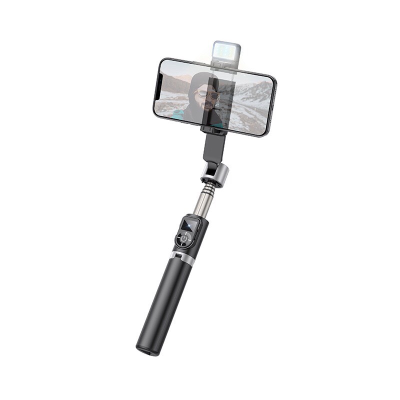 Giá Đỡ Điện Thoại Hoco K16 hay gậy tripod 4 in 1 gồm đèn led , nút bluetooth , tăng giảm chiều cao , gậy Selfie tự sướng