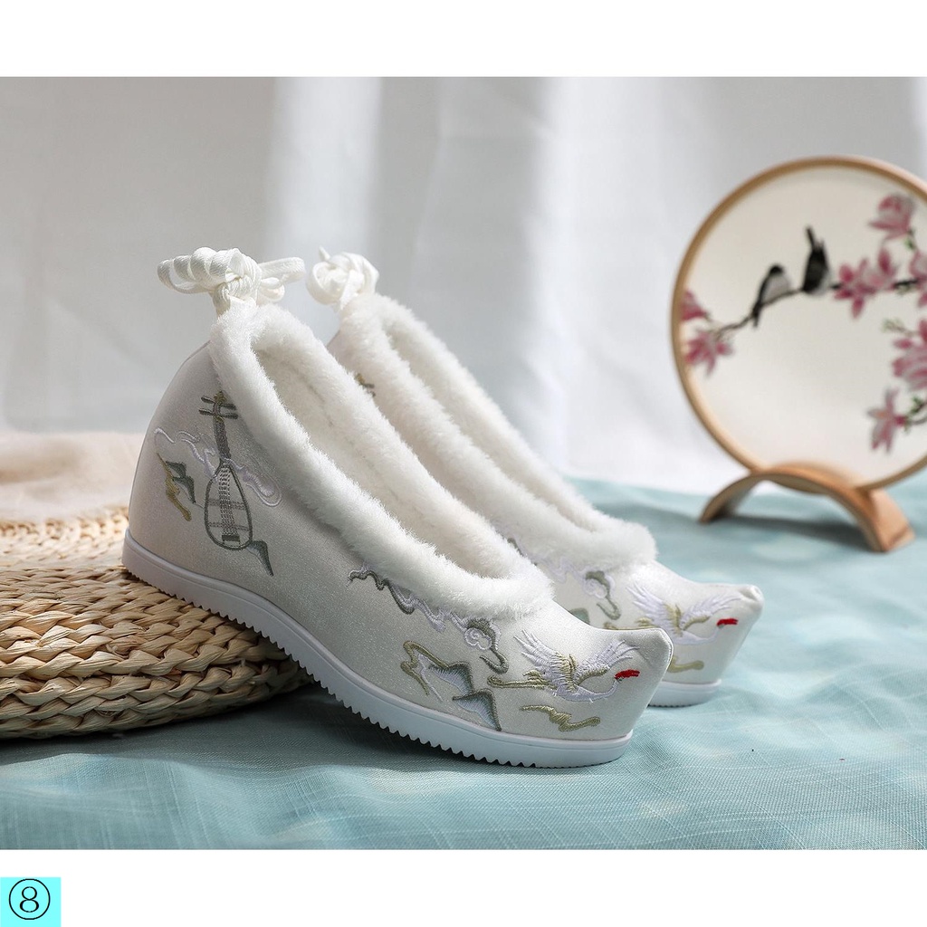 Giày Đế Dày Thêu Họa Tiết Phong Cách Trung Hoa Cổ Điển