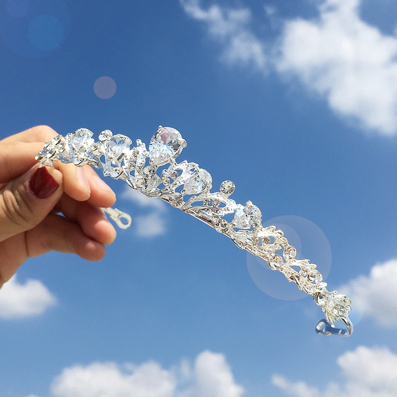 Vương miện cài tóc đính đá Zircon thời trang sang trọng