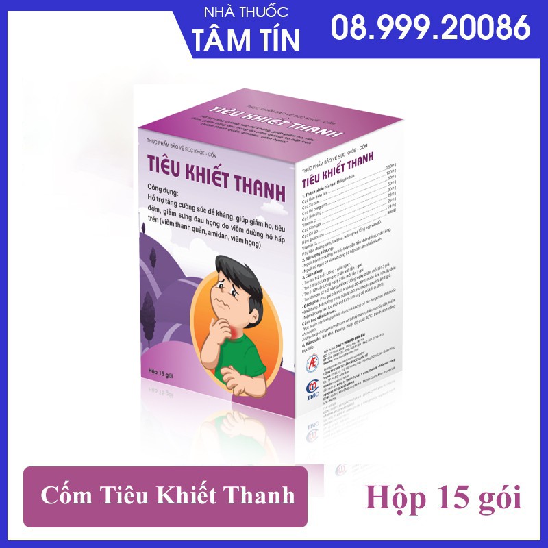 ✅ (CHÍNH HÃNG ) Cốm Tiêu Khiết Thanh - Ngăn ngừa và làm giảm triệu chứng viêm đường hô hấp (Hộp 15 gói)