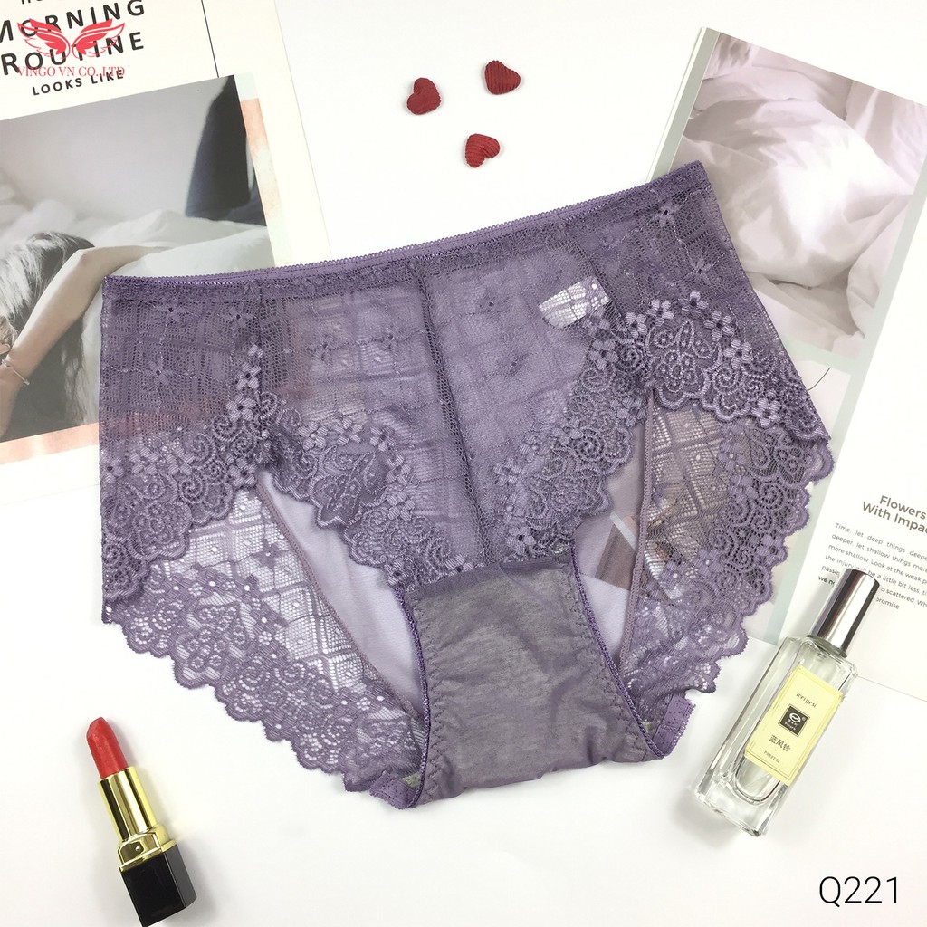 [Mã WABR192 giảm 10% đơn 250K] VINGO Quần Lót Nữ Ren Sheer Xuyên Thấu Gợi Cảm Phối Viền Ren Mềm Đẹp Sexy Q221 VNGO | BigBuy360 - bigbuy360.vn