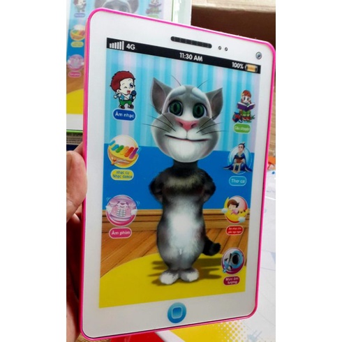 Một cái trò chơi máy tính bảng thông minh Tiếng Việt bằng nhựa dài 20 cm x ngang 15 cm tặng kèm pin