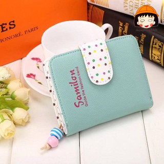 [Xả Kho] Ví Ngắn Nữ Sam Sam Màu Xanh Ngọc Somilon Style Hàn Quốc Da Sần Chất Xịn !