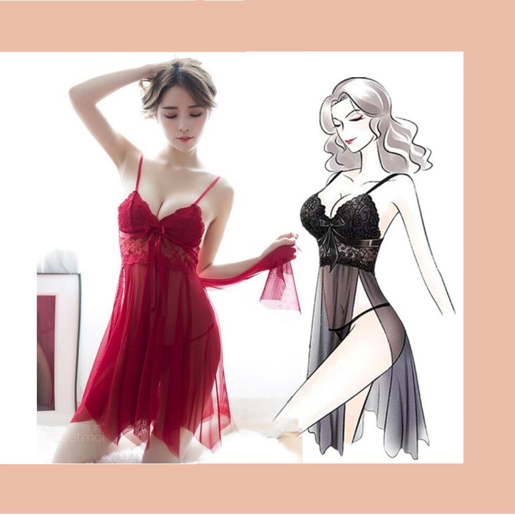 Váy ngủ 2 DÂY SEXY XẺ TÀ gợi cảm quyến rũ 40-55kg, đầm ngủ gợi cảm kèm chip xinh xắn | WebRaoVat - webraovat.net.vn