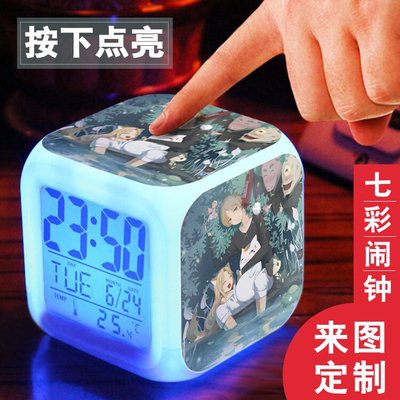 Đồng hồ báo thức để bàn in hình NATSUME YUUJINCHOU HỮU NHÂN SỔ chibi anime LED đổi màu tiện lợi xinh xắn