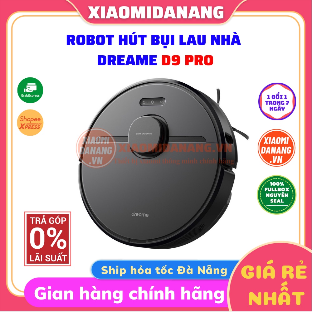 Robot hút bụi Xiaomi Dreame D9 Pro - Lực hút 4000PA - Pin 5200mAh - Lưu 3 bản đồ - Hàng chính hãng - Bảo hành 12 tháng