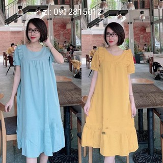 Váy bầu thu đông vitex pha tơ óng thanh lịch - Đầm bầu công sở thiết kế