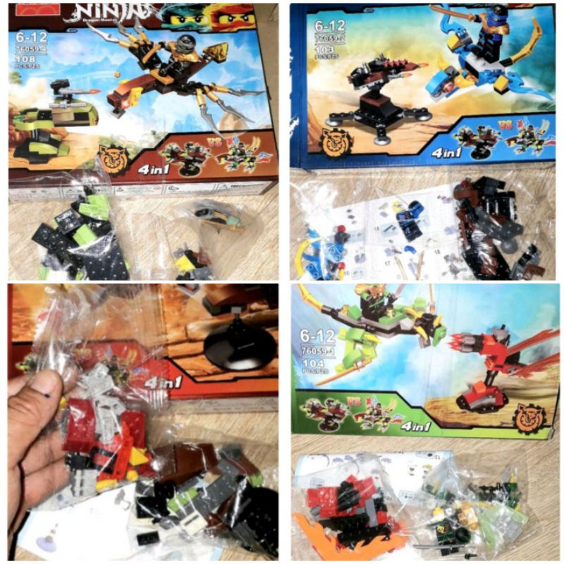 Lắp ráp 1 hộp LegoNinja Rồng 76059 có nhiều chi tiết bằng nhựa
