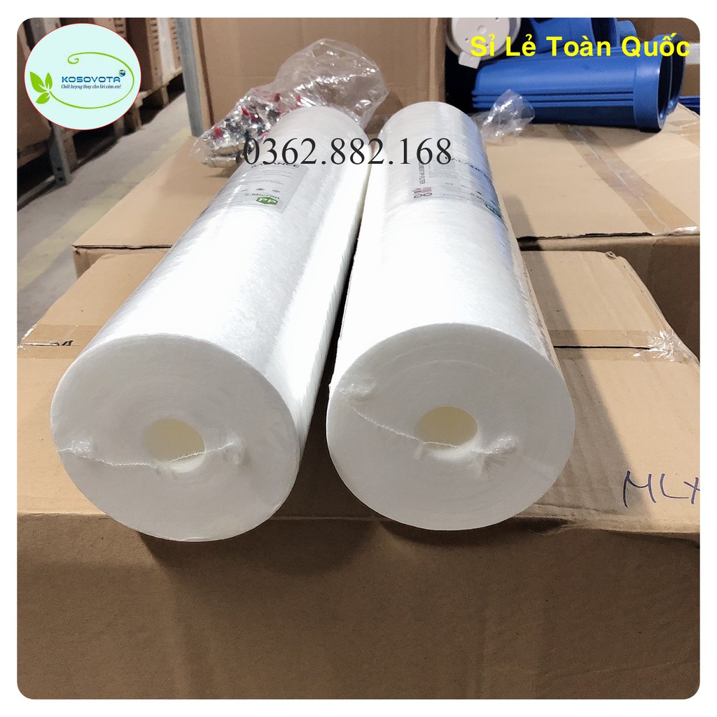 Lõi lọc PP 20 Inch Béo 5 Micron Chính Hãng, Chống Axit Ăn Mòn, Lọc Tạp Chất, Bùn, Siêu Bền