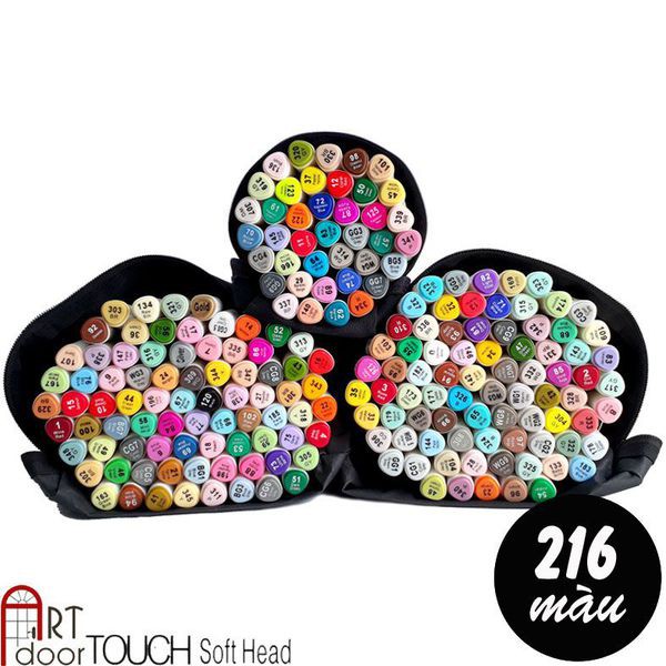 [ARTDOOR] Bộ bút marker TOUCH SOFT HEAD Full 216 màu (kèm túi vải)