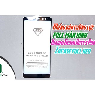 Dán Kính Cường Lực Full Màn Hình 5D Xiaomi Redmi Note 5 Pro Phủ Màu Tặng Ốp Dẻo Silicon