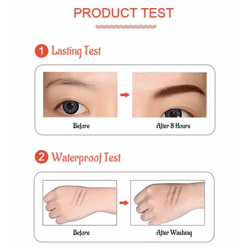 Bút Kẻ Lông Mày Dạng Phẩy Sợi Chống Thấm Nước Màu Đen/Nâu Tự Nhiên