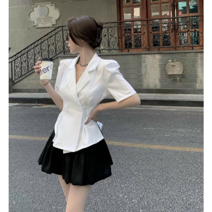 SET ÁO VEST CỘT EO MIX CHÂN VÁY XẾP LY 2 MÀU (kéo xuống xem video, ảnh thật) | BigBuy360 - bigbuy360.vn