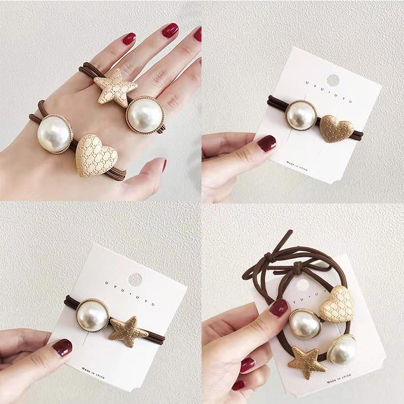 Cột tóc đính ngôi sao tim phong cách hàn quốc xinh xắn đáng yêu CT19