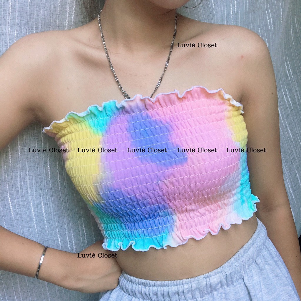 Áo Ống Loang Màu Trơn, Croptop Ngắn Nữ Ôm Body Siêu Hot