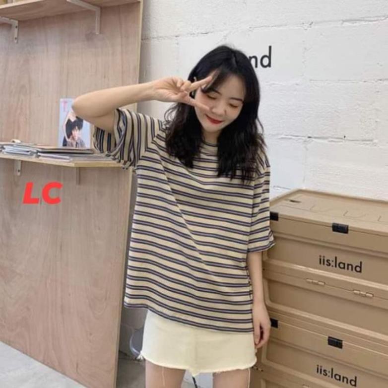 Áo thun tay lỡ Unisex Winxx, áo phông nam nữ kẻ ngang form rộng Hàn Quốc ATL03 new ྇