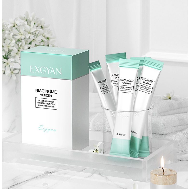 Mặt Nạ Ngủ Thạch Collagen EXGYAN Hộp 20 Gói - Nâng Cơ Bổ Sung Collagen, Da Trắng Sáng Dưỡng Ẩm Căng Mọng A229-EXGYAN