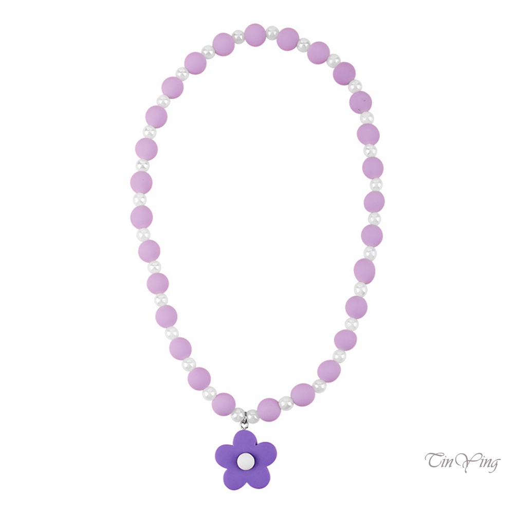 GETNOIVAS Vòng cổ Mặt Hình Hoa Đính Ngọc Trai Trắng Dễ Thương Cho Nữ