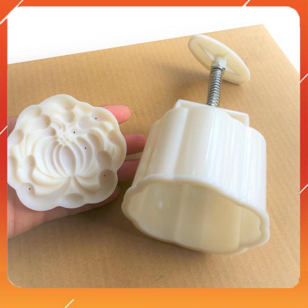 Khuôn bánh trung thu lò xo 1 mặt hình hoa cúc từ 50-75gr