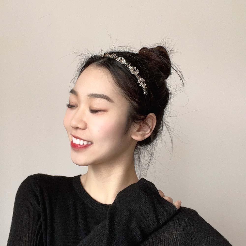 ANEMONE Băng Đô Cài Tóc Đính Đá Nhân Tạo Thời Trang Cho Nữ