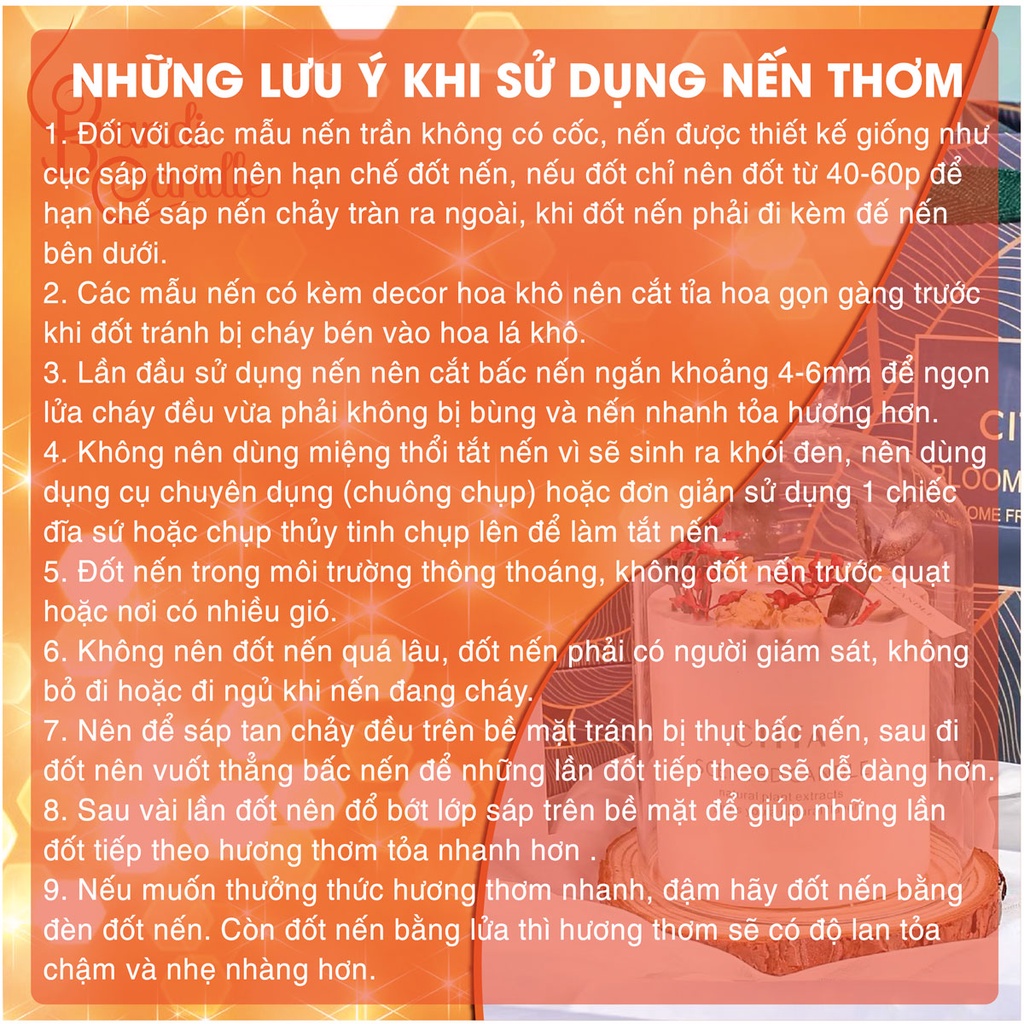 [Set quà kèm túi] Nến thơm Citta trang trí hoa khô tự nhiên set quà tặng kèm túi sang trọng