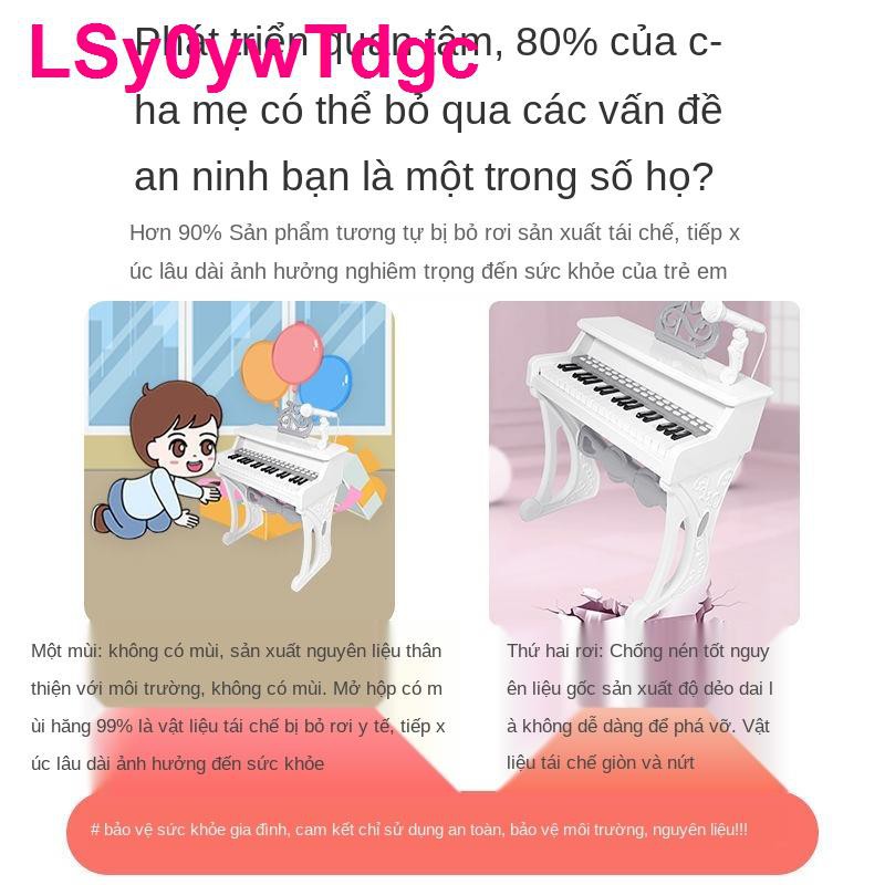 Đồ chơi đàn piano nhỏ dành cho trẻ em có micro, giả phím, bàn phím điện tử, bé gái 3-5 tuổi, quà tặng sinh nhậ